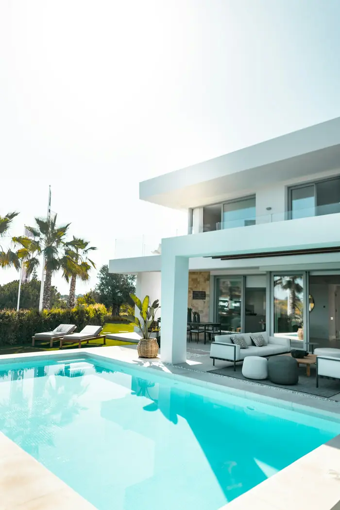 A private villa terrace and pool at a luxury resort